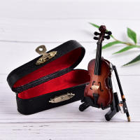 Mini Violín De Plástico Para Decoración De Hogar Con Soporte Instrumento Musical Pequeño Artesanía DIY Para El Hogar - details 4