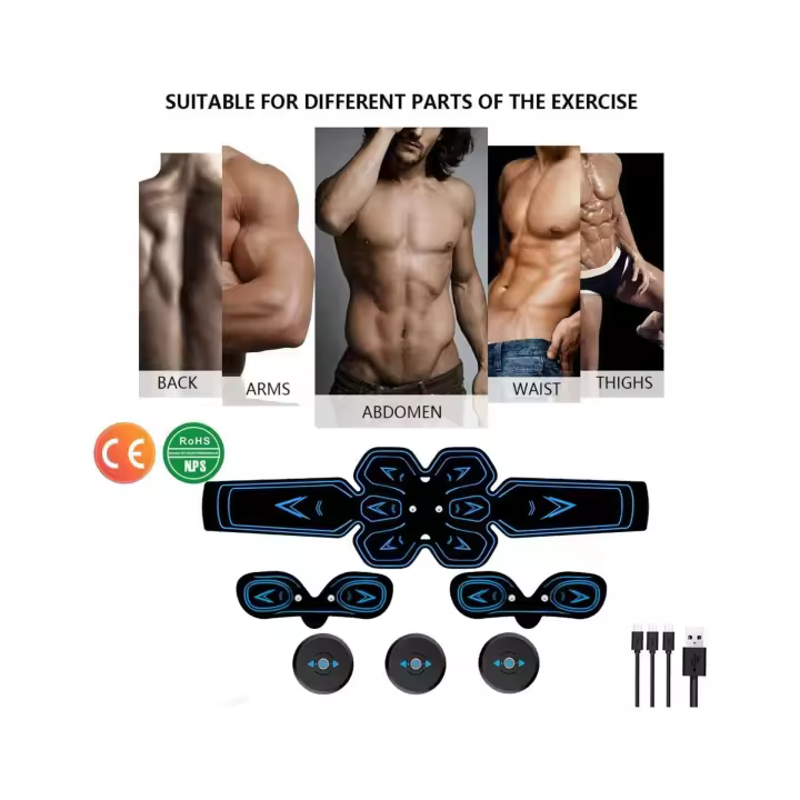 Mediawave Tienda Recargable de Silicona Electroestimulador MUSCULO ABDOMINAL para ABS y Brazos - 1