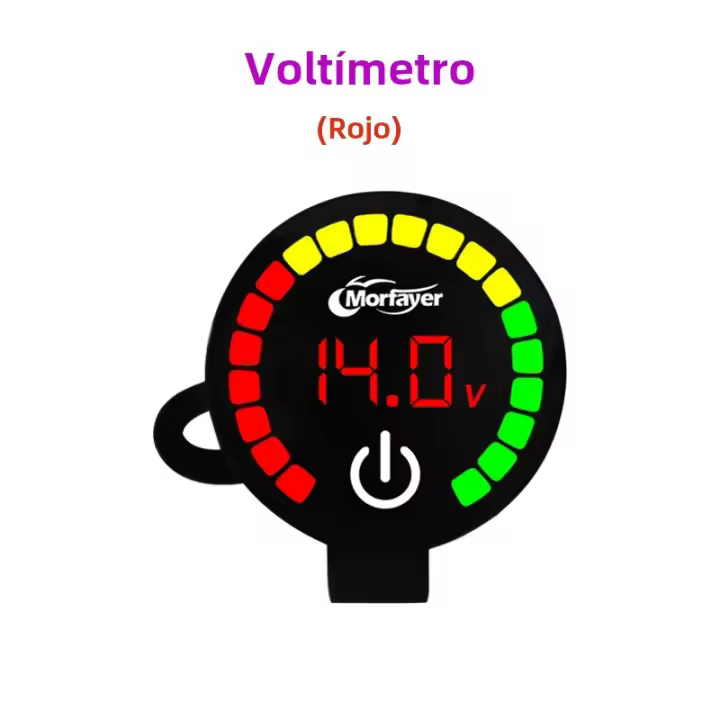 Nuevo Voltímetro Y Medidor De Temperatura De Agua Para Motocicleta Impermeable Con Pantalla Dual Modelo YL-M3636 Material PC - 1