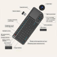 Mini Teclado Inalámbrico A8 Control Remoto 2.4G Con Retroiluminación De 7 Colores Para Android TV Box Ratón Aire Touchpad Compatible Con Portugués Arabe Ruso - details 2