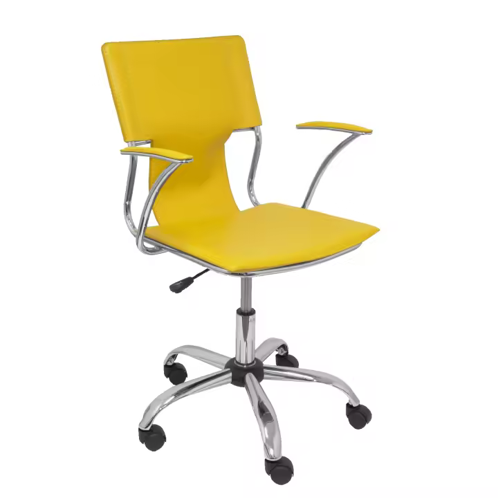 Piqueras Y Crespo Silla de Oficina Amarilla Ergonómica Regulable en Altura y Giratoria 360 - 1