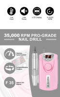Máquina De Uñas Recargable 35000RPM Bajo Ruido Profesional Motor De Taladro Eléctrico Para Manicura Pulidora Y Secador - details 1