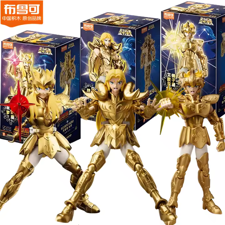 Bloques De Construcción DIY Blokees 15cm De Saint Seiya Figura De Acción Aries Mu Escorpión Milo León Aiolia Anime Juguetes Para Niños - 1