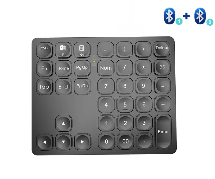 Teclado Numérico Bluetooth Doble BOW Recargable Sin Cable Para iPad Laptop Windows iOS Numpad Digital Ergonómico Mini Para Laptop - 1