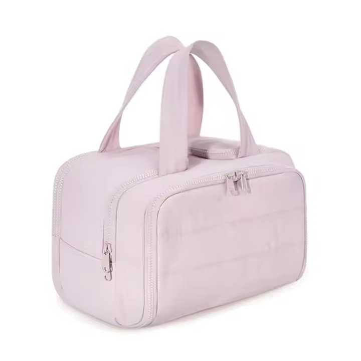 Bolsa de aseo ligera, grande, de apertura ancha, bolsa de cosméticos esponjosa, bolsa de almacenamiento, juego de artículos de aseo de viaje - 1
