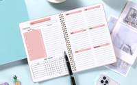 Cuaderno Planificador Semanal y Diario sin Fecha - Espiral con Rastreador de Objetivos y Hábitos - details 4