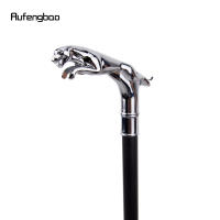 Bastón De Moda Con Cabeza De Leopardo Y Cola Plata Elegante Para Fiesta Decorativo Bastón De Caminar 93cm Material De Acero Con Punta De Goma - details 5