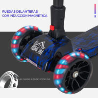 HOMCOM Patinete para Niños Scooter Plegable con Altura Ajustable de 4 Niveles y Música Luces y Nebulizador de Agua +3 Años 62x27x63-81 cm - details 5