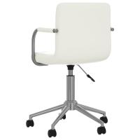 vidaXL Silla de comedor giratoria cuero sintético blanco - details 3