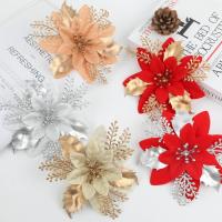 12pcs Flores De Poinsettia Artificiales - Sin Plumas Plásticas Ni Brillo Decoraciones De Navidad Para Árbol Corona Guirnalda - details 13