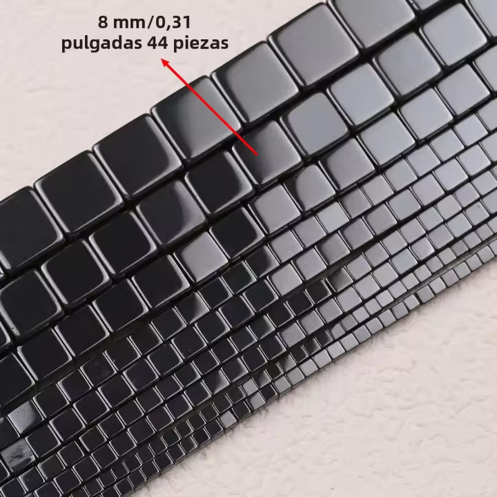 Piedras De Hematita Naturales Negras Cuadradas Para La Fabricación De Joyas Cuentas Espaciadoras De 2/3/4/6/8/10mm Para Pulseras Y Collares DIY - 1