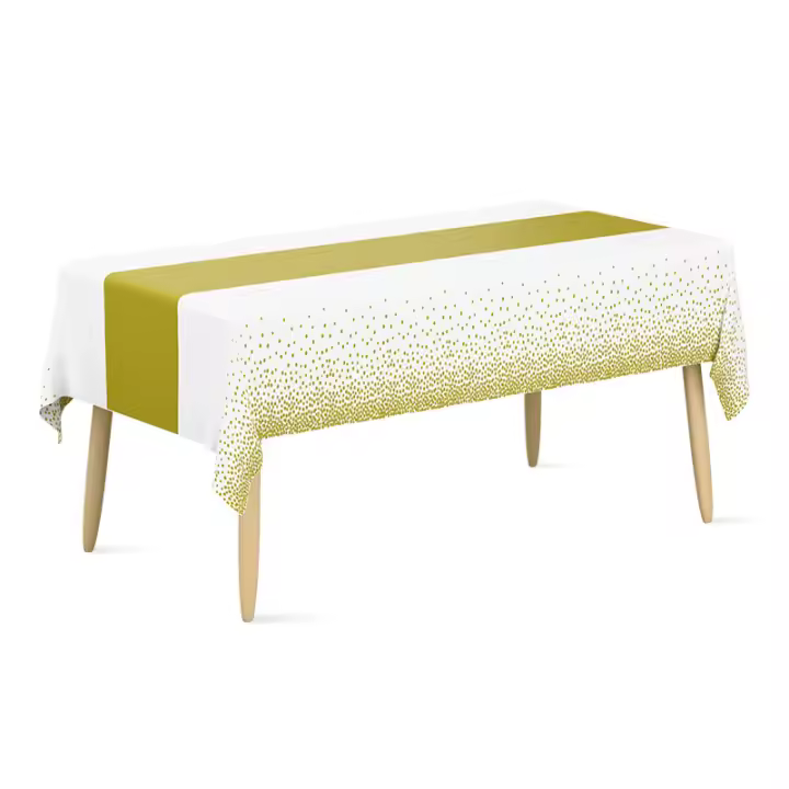 Paquete de 3 manteles de Año Nuevo, manteles negros y dorados para mesas rectangulares, decoraciones de Año Nuevo, mantel de plástico desechable de 54" x 108" - 1