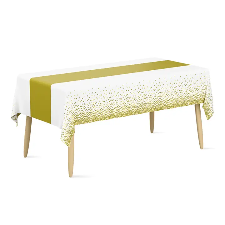 Paquete de 3 manteles de Año Nuevo, manteles negros y dorados para mesas rectangulares, decoraciones de Año Nuevo, mantel de plástico desechable de 54" x 108" - 1