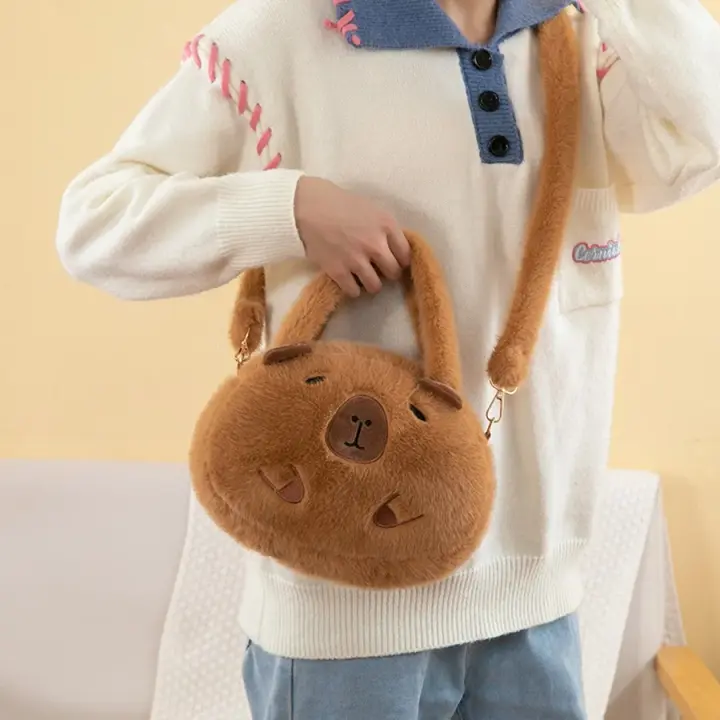 Mochila De Peluche Capybara Kawaii Moda Muñeco De Peluche Bolsa Para Niños Bolsa De Hombro Mini Mochila Regalo Para Novia - 1