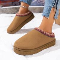 Botas Térmicas De Nieve Para Mujer Sin Tobilleras Cierre De Cordón Y Algodón Tallas 36-44 Para Otoño E Invierno Material De Pelo Y Suela De Goma - details 9