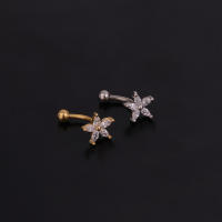 Piercing De Titanio Puro Para Oreja Rook Helix Tragus Lobe Barbell Curvado CZ Joyería De Cartílago Para Mujer - details 6