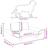 vidaXL Cama para perros de tela gris claro 70x45x28 cm - details 6