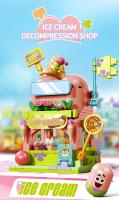 Bloques De Construcción SpongeBob SquarePants Ciudad Calle Hamburger House Tienda De Helados Galería De Arte Modelo De Bloques Para Niños Juguetes DIY Regalos - details 5