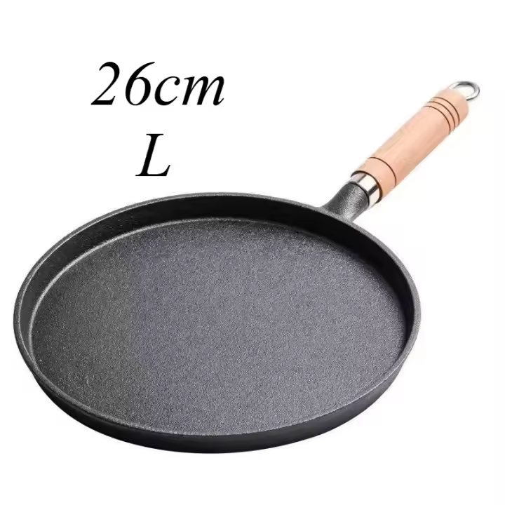 Sartén De Hierro Fundido 26cm No Apariados Antideslizantes Para Huevos Tortitas De Harina Carne a La Parrilla En Estufa Y Inducción Cocina - 1