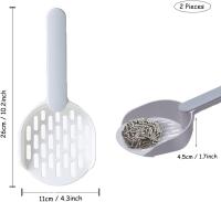 Pala de arena para gatos, pala de arena para gatos, material ABS, duradera y fácil de limpiar, con pala profunda y gancho oculto, para gatos y gatos - details 0