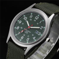 Reloj De Cuarzo Para Hombre Negro Con Correa De Nylon Militar Deportiva Moda Cuadro De Numeros Arábigos Clavija De Hebilla - details 0