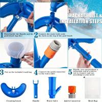Limpieza de fondo de piscina de plástico ABS, Barredora portátil con Chorro, Colector de hoja de plástico con Conector y conector de Manguera elástico para Piscinas elevadas. - details 5
