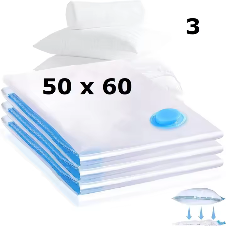 Bolsas Vacio Reutilizables Para Ropa,Pack 3 Piezas Transparente,medidas 50*60/60*80/70*100/100*130cm,cm,fespu - 1