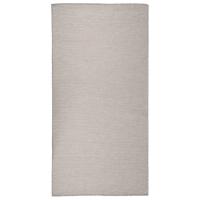 vidaXL Alfombra de exterior de tejido plano gris taupe 100x200 cm en color Taupé/Marrón/Rayas marrones - details 0
