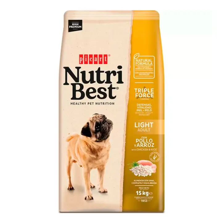 Picart NutriBest Light Pollo y Arroz 15 Kg - 1