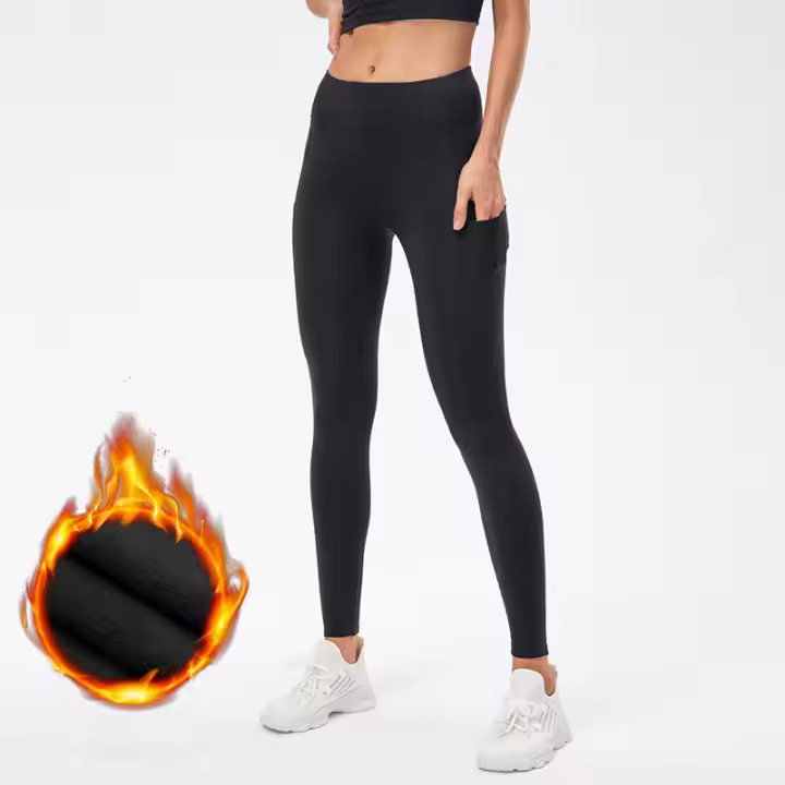 Leggings De Yoga Para Mujer Calor Invierno Elásticos Talla Completa Deporte Gimnasio Running Leggings De Poliéster Y Spandex - 1