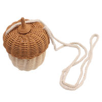 Cesta De Almacenamiento De Rotura Pequeña Tejida a Mano En Forma De Aro Decorativa Para Propiedades Fotográficas Y Uso Doméstico - details 2