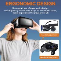 "Gafas VR with Auriculares,Gafas de Realidad Virtual 3D with Visión de Ángulo Amplio para Películasy Juegos,Compatibles with Teléfonos Android/iPhone de 4,7 to 6,6 - details 3