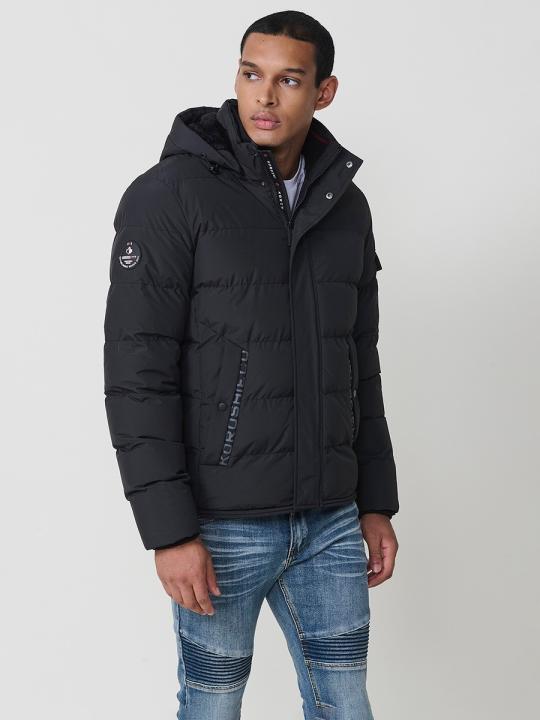 Cazadora Acolchada Hombre Koröshi Azul - Cuello Alto, 100% Poliéster, Bolsillos, Cremallera Delantera
