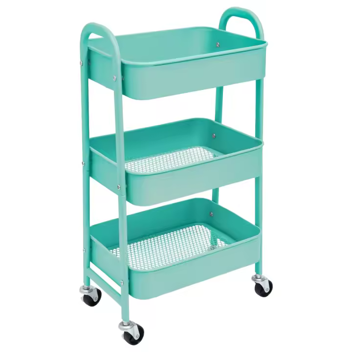 Carrito Metalico with Rueda 3 Leveles Carro Rodante Carro Organizador para Dormitorio Baño Oficina Carro de Almacenamiento Carrito Auxiliar with Rueda, carrito de Cocina or Multipurpose de Tres nivel with Rueda (FRUTA-002 1690 2090) - 1