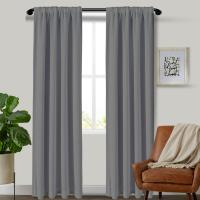 2PCS Cortina De Aislamiento Térmico De Color Sólido Para Dormitorio Oficina Cocina Sala De Estar Decoración De Hogar Con Bolso De Palas - details 4