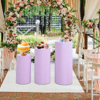 3Pcs Cubiertas Para Pedestal De Cilindro Para Decoración De Mesas De Postres Para Bodas Agradecimientos Cumpleaños Fiesta - details 5