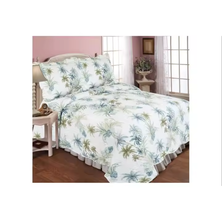 Colcha Bouti Cosida Tacto Algodón para Cama de 135 y 150cm con Dos Fundas de Regalo - 1