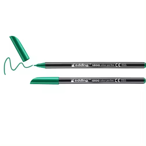 Rotulador edding punta fibra 1200 verde n.4 punta redonda 0.5 mm blister de 2 unidades - 1