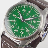 Reloj De Hombre Automático Tandorio NH35A 39mm 200m Impermeable Con Fecha Cristal De Zafiro Correa De Cuero Y Goma Luminoso - details 7