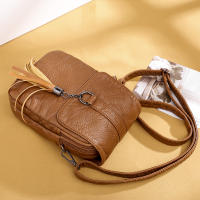 Bolso De Hombro De Cuero PU Con Borla Moda Para Mujer Bolsa Bandolera Casual Con Bolsillo Para Teléfono Móvil - details 14