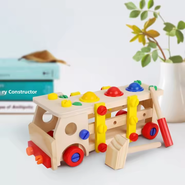 Juego De Juguetes De Carreras Con Tornillos Y Tornillos Montessori Para Niños Edad 3-12 Años Herramientas De Carpintero Simuladas Set De Puzzle Educativo - 1