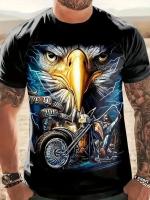 Camiseta De Motociclista 2024 Para Hombres Estilo Vintage Con Impresión 3D Corta Cuello Redondo Oversize Moda De Calle Tejido Poliéster - details 8