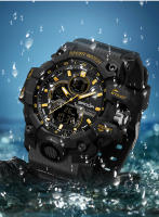 Reloj Militar Para Hombre SANDA Resistente Al Agua 50m Con Pantalla LED Y Cuarzo Deportivo Reloj De Pulsera Grande Con Luz Nocturna Y Alarmas - details 14