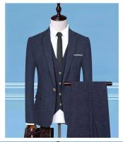 Traje De Novio 2025 Para Hombre Con Chaleco Y Pantalones Talla Regular Estilo Casual Formal Cuadros Moda Negocios Vestimenta Para Bodas Y Trabajo - details 36