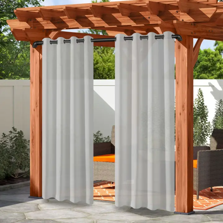 Cortina De Poliéster Para Privacidad Impermeable Con Ojales Para Exteriores Ideal Para Patio Gazebo Porche Y Pergola - 1