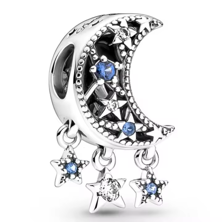 Metal Cúbica Flower Clips Brithday Friends Charms Colgante Compatible con Niña Mujer Europeo Pulsera Collar - 1