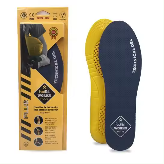 Footgel - Plantilla Unisex de Gel Técnico para Calzado de Trabajo - Absorción de Impactos - Prevención de Patologías - Confort en Tu Jornada Laboral - Gestión de la Transpiración - 1