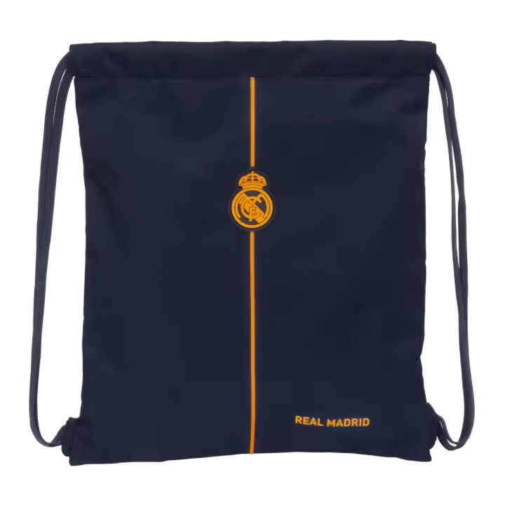 Safta Mochila SACO Plano Real Madrid 2ª Equipación 24/25 con Bolsillo Interior y Cierre de Cordones - Bolsas de Viaje para Niños - 1