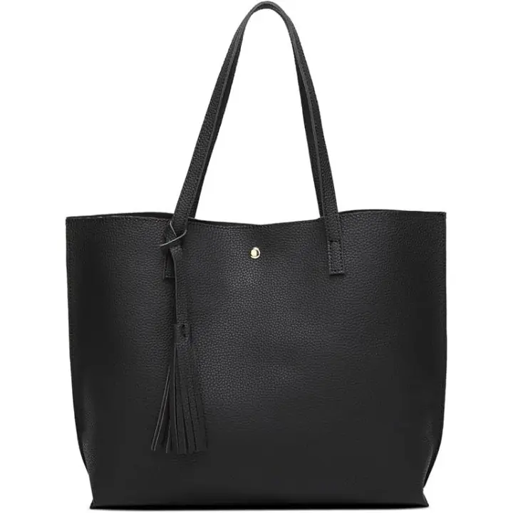 Bolso de Piel intética de Mujer, para usar sobre el hombre, de gran capacidad, Bolsa con borlas - 1