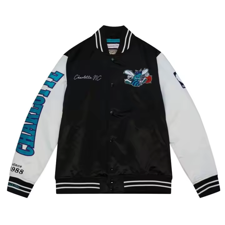 CHAQUETA CHARLOTTE HORNETS MITCHELL AND NESS "TEAM ORIGINS SATIN JACKET" - 1